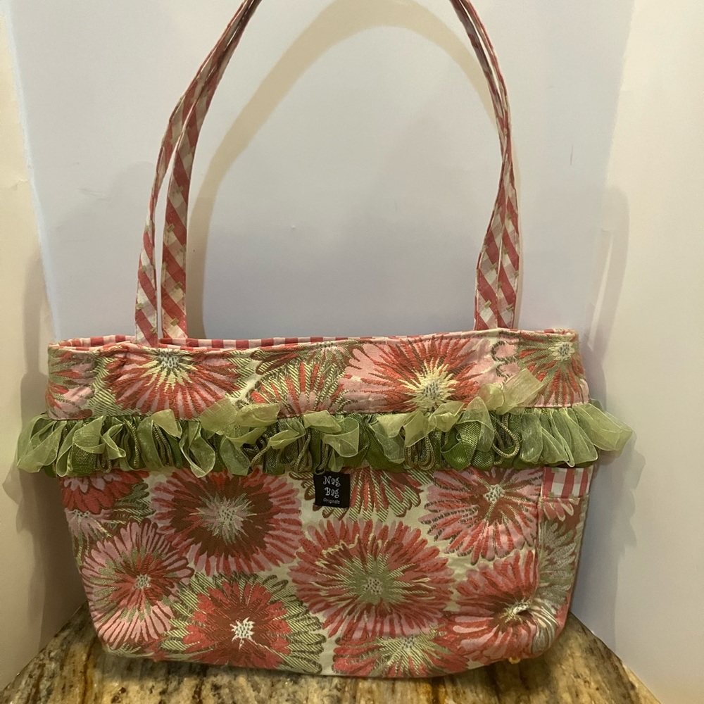 The Original Nag Bag Floral Pink and Green Tote Bag